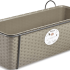 FIORIERA SET BALCONE NATURAL CM50 TORTORA CON RISERVA ACQUA STEFANPLAS