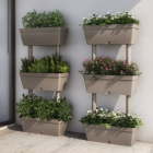 FIORIERA DA GIARDINO KIT 3PZ TORTORA 50X17X100HCM
