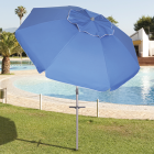 OMBRELLONE SPIAGGIA ALLUMINIO C/PICCHETTO POLY D. 220CM 32MM PAPILLON