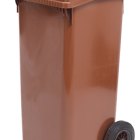 BIDONE RIFIUTI C/RUOTE LT 240 MARRONE
