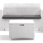 SALOTTO RESINA 2 POSTI NEBRASKA BIANCO SET 4PZ