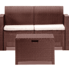 SALOTTO RESINA 2 POSTI NEBRASKA MARRONE SET 4PZ