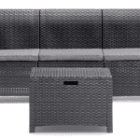 SALOTTO RESINA 3 POSTI NEBRASKA ANTRACITE SET 4PZ