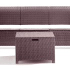 SALOTTO RESINA 3 POSTI NEBRASKA MARRONE SET 4PZ