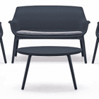 SALOTTO RESINA 2 POSTI LUXOR GRIGIO SET 4PZ