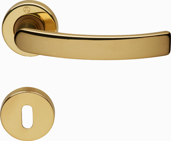 MANIGLIA C/ROSETTA OTTONE LUCIDO IDEA
