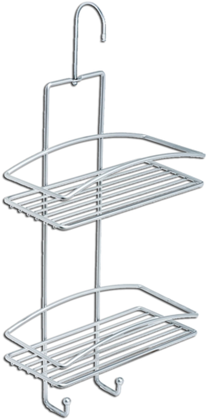 SUPPORTO A FILO PER DOCCIA DOPPIO C/GANCIO H50 CM ACCIAIO VERNICIATO