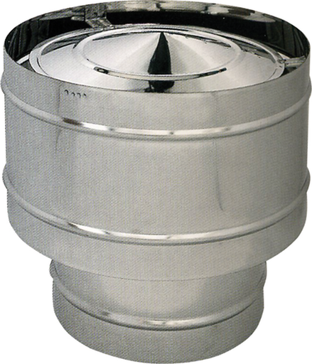 FUMAIOLO ANTIVENTO D.12CM TUBO STUFA PELLET ACCIAIO INOX304