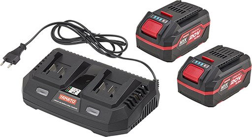 KIT CARICABATTERIA DOPPIO   2 BATTERIE 20V 4AH YAMATO MYX