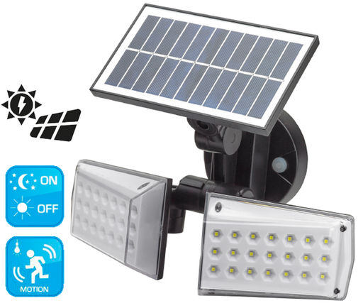 LAMPADA SOLARE  42LED 450LUMEN C/SENSORE CREPUSCOLARE IP65 MAURER