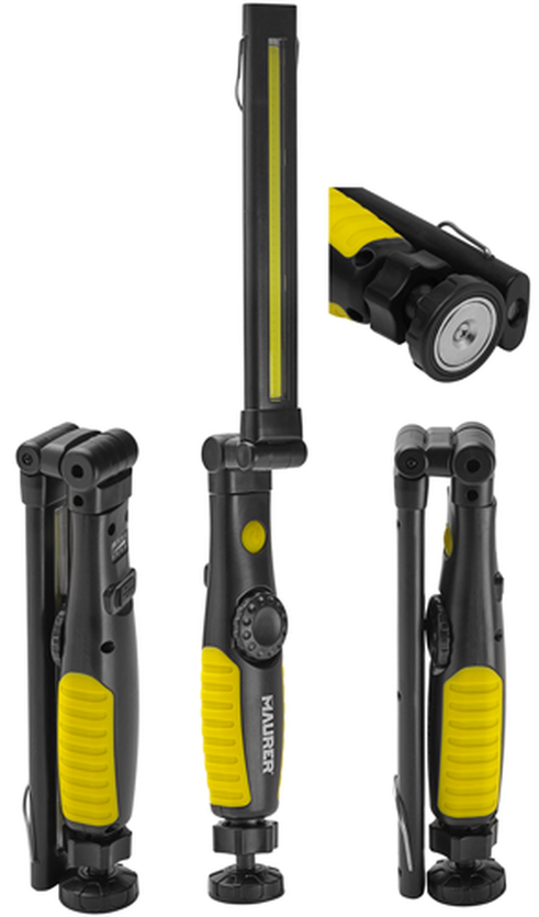 TORCIA LED DA LAVORO GIREVOLE 360� MAURER BATTERIA RIC. USB-CF. BLISTER