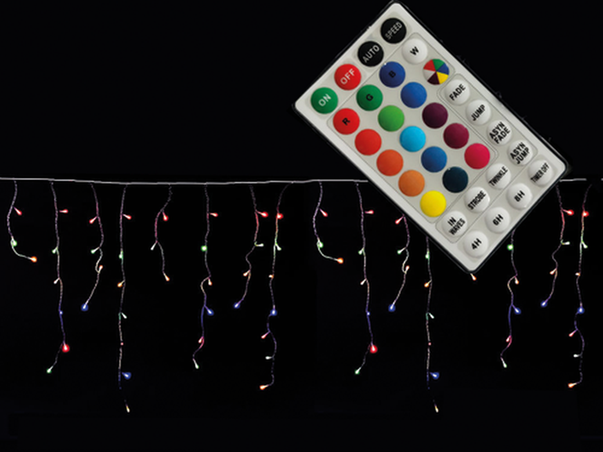 NATALE - LUCI A TENDA 160LED MULTICOL RGB C/TELECO USB MAURER-BLISTER