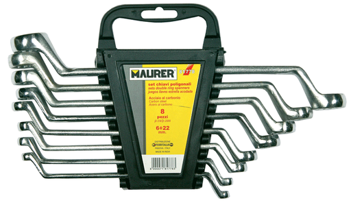 CHIAVI POLIGONALI IN SERIE MAURER  8PZ 6X7-20X22 - CF. SU PLACCHETTA