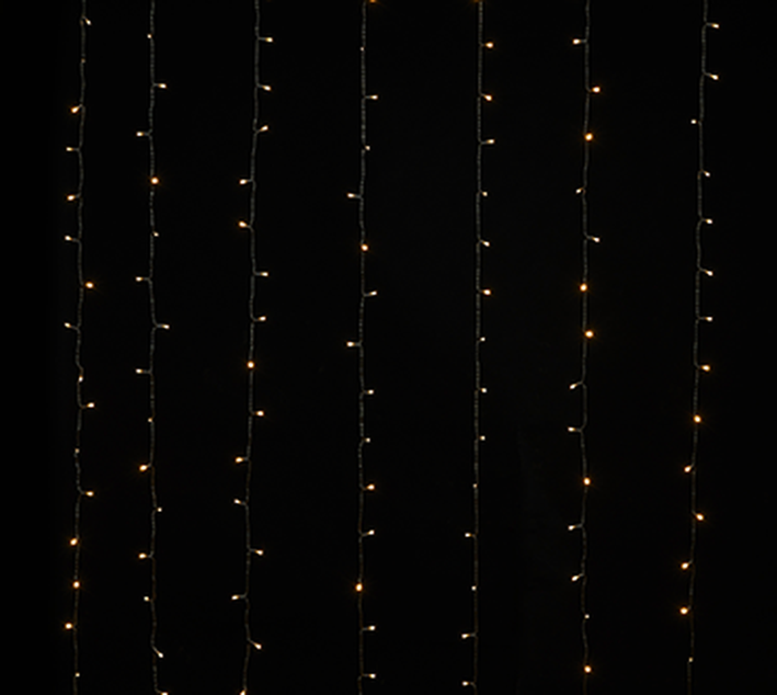NATALE - LUCI TENDA 600LED L. CALDA 8 FUNZIONI  L 6MT X H 3MT MAURER