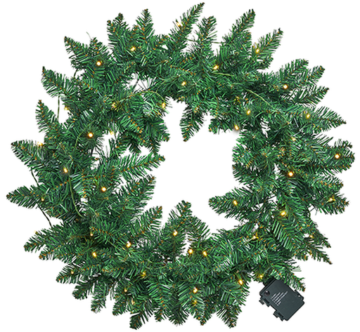 NATALE - GHIRLANDA VERDE � 65CM C/LUCE A BATTERIA MAURER 3XAA NO INCLU