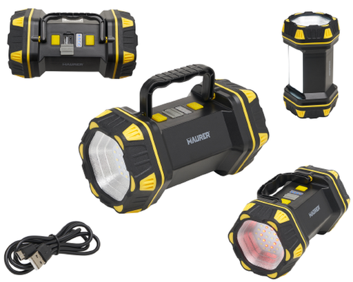 TORCIA LED BATTERIA RICARICABILE MAURER CON TRIPLA FUNZIONE