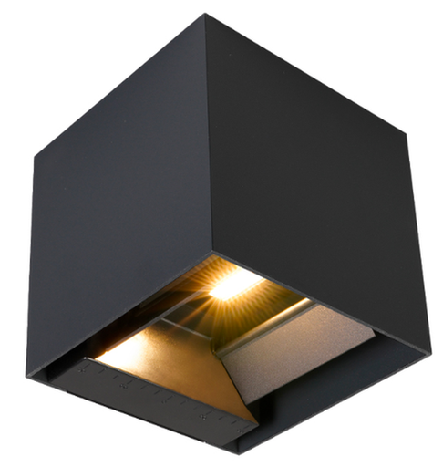 APPLIQUE QUADRA DA PARETE SOLARE LED 9W 300L IP65 NERO C/SENSORE-PAPILLO