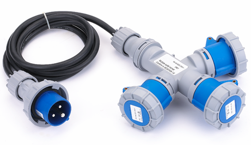 ADATTATORE INDUSTR. 1SPINA 3PRESE CAVO2,2MT MAURER PLUS 250V 2P T 16A CE