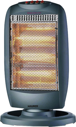 STUFA ELETTRICA ALOGENA SKIATHOS MAURER ROTANTE 400-800-1200W