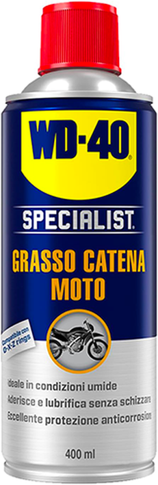 GRASSO SPRAY CATENA COND. UMIDE WD40 MOTO SPECIALIST 400ML
