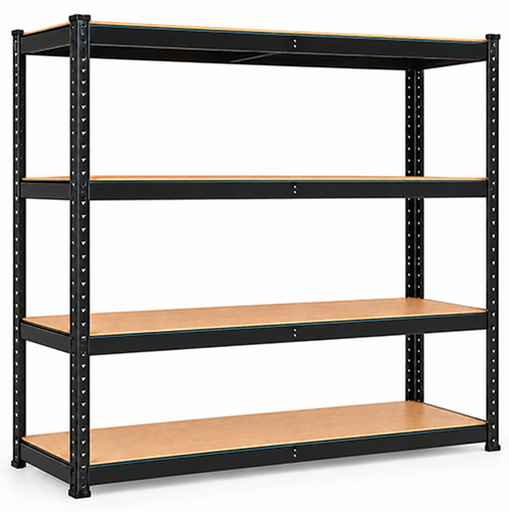 SCAFFALE KIT AD INCASTRO 180X60X180HCM ZINCATO NERO RIP.LEGNO MAURER