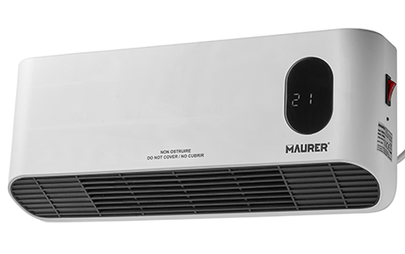 TERMOCONVETTORE DA PARETE "PTC" DISPLAY C/TELECOMANDO MAURER 1000-2000W
