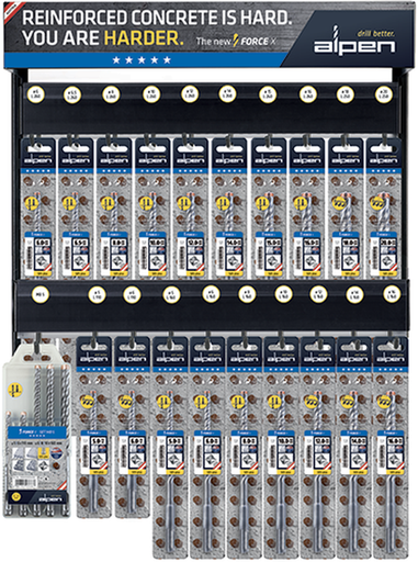 MODULO PUNTE ALPEN N°51 SDS-PLUS "FORCE X" 58 PZ.